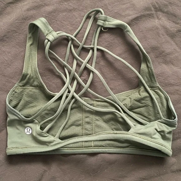 lululemon Free to Be Bra Wild *Light Support in Green Twill size 6 - Picture 3 of 5